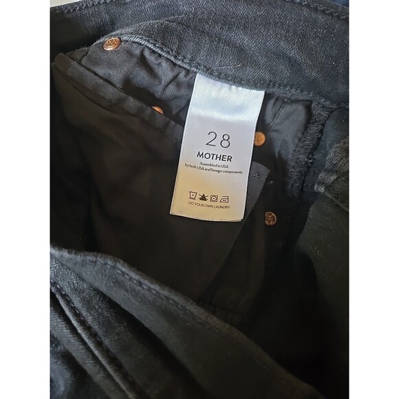 Mother The Insider Crop Two Step Fray Black Ankle Fray Jeans   Size 28 x 26” - Picture 9 of 10